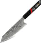 HARAHU Cuțit de bucătărie damasc ZA-37452 - Utility / Negru / Roșu KP37452