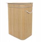 NUXIO Bambusz szennyestartó kosár Bézs Zárható Szabadon álló, fogantyúval 80 l (N05002)