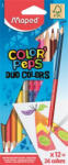 Maped Színes ceruza készlet, kétvégű, háromszögletű "Color'Peps Duo", 24 különböző szín (IMA829600)