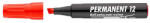 ICO Alkoholos marker, 1-4 mm, vágott "Permanent 12", piros (TICP12P)