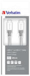 Verbatim USB kábel, USB-C 3.1 - USB-C, 30 cm, ezüst