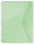 DONAU Irattartó tasak, A4, PP, patentos, lefűzhető, zöld