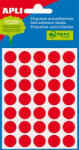 APLI Etikett, 13 mm kör, kézzel írható, színes, piros, 175 etikett/csomag