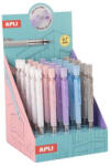 APLI Nyomósirón display, 0, 7 mm, hegyezővel, rázós, vegyes színekben, 25 db