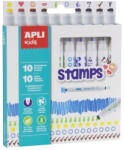 APLI Filctoll készlet, nyomda Kids "Markers Duo Stamps", 10 különböző szín és minta