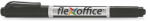 FlexOffice Alkoholos marker, 0, 4/1, 0 mm, kúpos, kétvégű "PM01", fekete (FOPM01FK)
