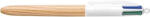 BIC Golyóstoll, 0, 32 mm, nyomógombos, négyszínű "4 Colours Wood Effect (BC508964)