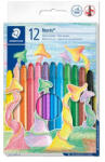 STAEDTLER Zsírkréta, csavarós "Noris 221", 12 különböző szín