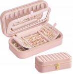 SONGMICS Kompakt Kis Ékszertartó Tükörrel, Utazáshoz (JBC180S01)