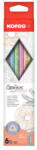 Kores Grafitceruza készlet, radírral, HB, háromszögletű "Grafitos Style Pastel
