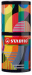 STABILO Tűfilc készlet, hengeres fém doboz, 0, 4 mm "point 88 ARTY", 45 különböző szín