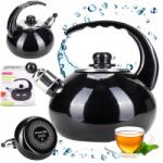 Kamille Vízforraló Hagyományos Zománc Gáz Indukciós 2, 5L fekete fényes Kamille (KM1039A)