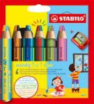 STABILO Színes ceruza készlet "Woody 3 in 1 duo", 6 dupla vegyes szín