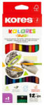 Kores Színes ceruza készlet, kétvégű, háromszögletű "Duo", 24 különböző szín
