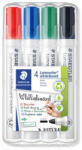 STAEDTLER Táblamarker készlet, 2 mm, kúpos "Lumocolor® 351", 4 különböző szín (TS351WP4)