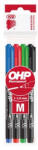 ICO Alkoholos marker készlet, OHP, 1-1, 5 mm, M, 4 különböző szín (TICOHPMV4)