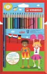 STABILO Színes ceruza készlet, hatszögletű "Color", 18 különböző szín