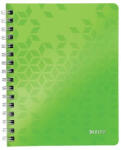 Leitz Spirálfüzet, A5, vonalas, 80 lap "Wow", zöld