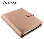 FILOFAX Kalendárium, gyűrűs, betétlapokkal, A5 méret, "Saffiano Metallic", rózsaarany