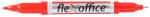 FlexOffice Alkoholos marker, 0, 4/1, 0 mm, kúpos, kétvégű "PM01", piros (FOPM01P)