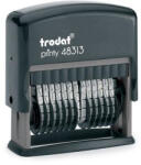 TRODAT Számbélyegző, "Printy 48313", fekete ház, fekete párnával