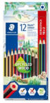 STAEDTLER Színes ceruza készlet, hatszögletű "Noris Colour 185", 10+2 különböző szín
