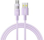 Baseus DISPLAY II adatkábel (USB - Type-C, 100W, gyorstöltő, cipőfűző, LED kijelző, 100cm) LILA (P10382701511-00)