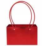 Trend-Deco Sima piros téglalap alakú papír virágos kézitáska Valentin napra