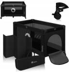 Lionelo Utazóágy Stefi Fekete Karbon (Łóżeczko turystyczne z materacem premium)