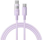 Baseus DISPLAY II adatkábel (Type-C - Type-C, 100W, gyorstöltő, cipőfűző, LED kijelző, 100cm) LILA (P10382702511-00)