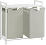 VASAGLE Szennyeskosár 2 rekesszel, fém kerettel, fehér és szürke színben (BLH201W01)