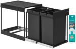 SONGMICS konyhai szelektív hulladékgyűjtő rendszer szekrénybe, 2 x 20 L, fekete (LTB951B01)