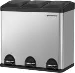 SONGMICS Szelektív hulladékgyűjtő 54l, pedálos szemetes 3 részes (LTB54L) - vasbutor