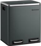 SONGMICS 30 literes fém szemetes, 2 x 15 liter hulladékgyűjtő, füst szürke (LTB30GS)