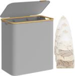 SONGMICS Fedeles, 3 rekeszes mosókosár, 150L, levehető bélés, összecsukható, galambszürke (LCB515G01V1)