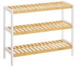 SONGMICS Cipőtartó, 3 szintes bambusz polc, tároló polc 70 x 26 x 55 cm (LBS03H)