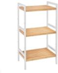 SONGMICS 3 szintes bambusz tároló állvány, 45 x 31, 5 x 80 cm, natúr és fehér (BCB73Y)