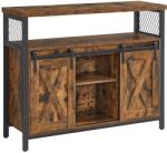 VASAGLE Étkező szekrény, konyhai szekrény 100 x 33 x 80 cm rusztikus barna és fekete (LSC092B01)