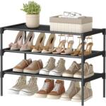 SONGMICS 3 szintes cipőtartó állvány 29, 7 x 62, 3 x 53, 5 cm, fekete (LSH023BH01) - vasbutor