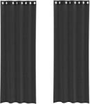 vidaXL 2 db fekete fátyolfüggönyök rojtokkal 140x260 cm 4102063 (4102063)