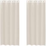 vidaXL 2 db krémszínű fátyolfüggönyök rojtokkal 140x245 cm 4102074 (4102074)