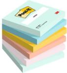 3M POSTIT Öntapadó jegyzettömb, 76x76 mm, 6x100 lap, "Beachside", vegyes színek (LP6546BEA)