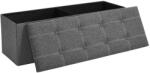 SONGMICS összecsukható tároló ülőpad 110 x 38 x 38 cm műlen sötétszürke (EUZ-LSF077G04V2)