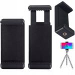  Telefon tartó, Monopodhoz, Műanyag, Fekete (1786)