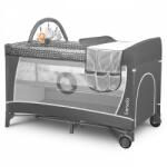 LIONELO Flower 2in1 utazóágy - Grey Scandi Grey Scandi