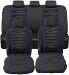 Autolife 9 részes univerzális üléshuzat szett - Légzsákos - fekete színű, kék csíkokkal (203-4BL) - l-m-s