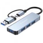 Techsuit Hub USB / USB-C Techsuit H8 DataBridge, 4in1 (Gri)