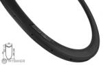 FORCE Road Carbon felni, 55 mm, 20d, tubular, külső niplikkel, fekete, matt