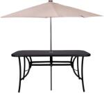 SPRINGOS kerti asztal 150cm - fekete (GF1038)