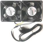 HIKVISION Kit Ventilatoare Hikvision FD1238A2 pentru Rack 2U, 220 V, Black, 2 bucati (FD1238A2)